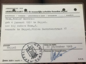 arbeidskaart Roelof Tien